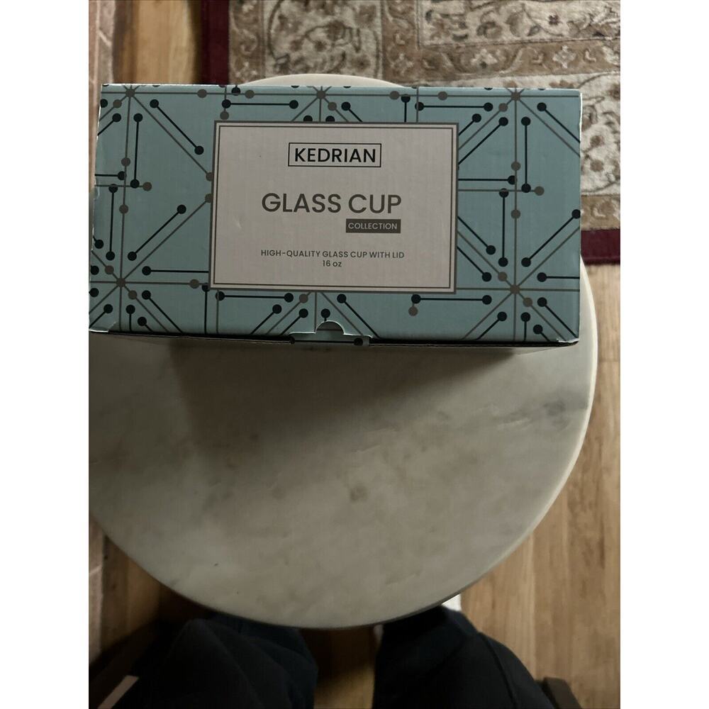 Kedrian Quality glass cup with lids 16 ounce COOL SISTER CLUB with Straw